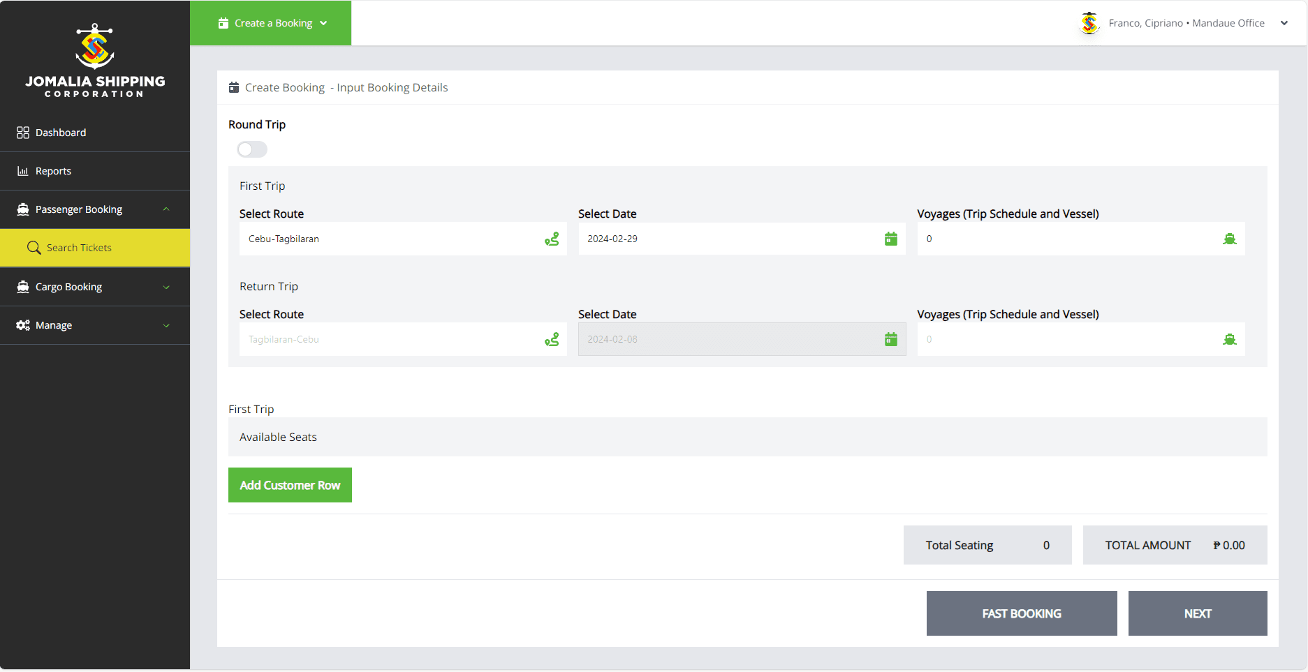 Jomalia shipping and ferry booking platform